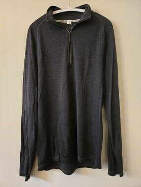 Smartwool Men's Charcoal Grey 100% Merino Wool 1/4 Zip [Large] Gorpcore Outdoor